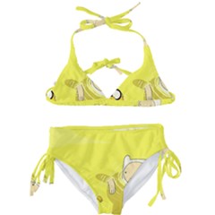 Adventure Time Jake The Dog Finn The Human Artwork Yellow Kids  Classic Bikini Set by Sarkoni