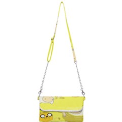 Adventure Time Jake The Dog Finn The Human Artwork Yellow Mini Crossbody Handbag by Sarkoni