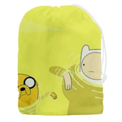 Adventure Time Jake The Dog Finn The Human Artwork Yellow Drawstring Pouch (3xl) by Sarkoni