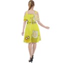 Adventure Time Jake The Dog Finn The Human Artwork Yellow Cut Out Shoulders Chiffon Dress View2