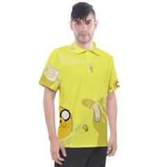 Adventure Time Jake The Dog Finn The Human Artwork Yellow Men s Polo T-shirt by Sarkoni