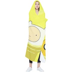 Adventure Time Jake The Dog Finn The Human Artwork Yellow Wearable Blanket by Sarkoni