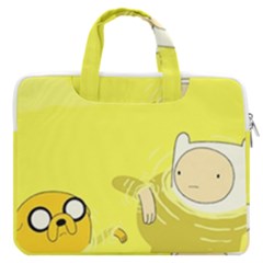 Adventure Time Jake The Dog Finn The Human Artwork Yellow Macbook Pro 13  Double Pocket Laptop Bag by Sarkoni