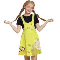 Adventure Time Jake The Dog Finn The Human Artwork Yellow Kids  Apron Dress by Sarkoni