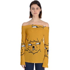 Adventure Time Jake The Dog Off Shoulder Long Sleeve Top by Sarkoni