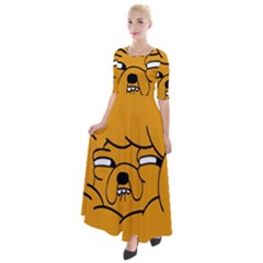 Adventure Time Jake The Dog Half Sleeves Maxi Dress by Sarkoni