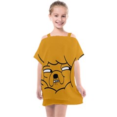 Adventure Time Jake The Dog Kids  One Piece Chiffon Dress by Sarkoni