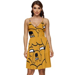 Adventure Time Jake The Dog V-neck Pocket Summer Dress  by Sarkoni