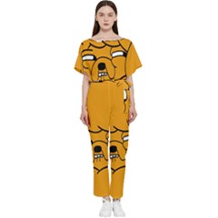 Adventure Time Jake The Dog Batwing Lightweight Chiffon Jumpsuit by Sarkoni