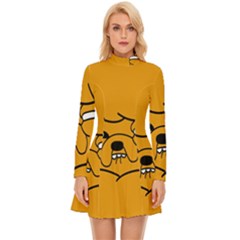 Adventure Time Jake The Dog Long Sleeve Velour Longline Dress by Sarkoni