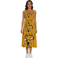 Adventure Time Jake The Dog Sleeveless Shoulder Straps Boho Dress by Sarkoni