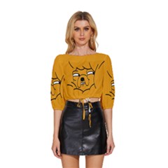 Adventure Time Jake The Dog Mid Sleeve Drawstring Hem Top by Sarkoni