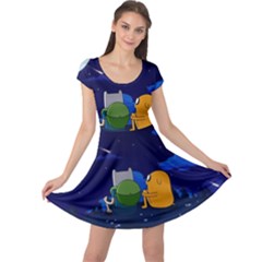 Adventure Time Jake And Finn Night Cap Sleeve Dress by Sarkoni