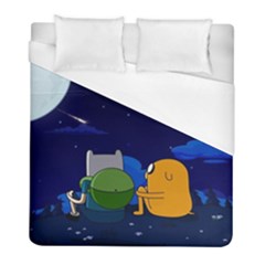 Adventure Time Jake And Finn Night Duvet Cover (full/ Double Size) by Sarkoni