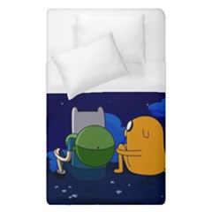 Adventure Time Jake And Finn Night Duvet Cover (single Size) by Sarkoni