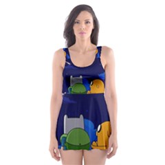 Adventure Time Jake And Finn Night Skater Dress Swimsuit by Sarkoni