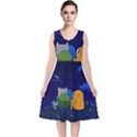 Adventure Time Jake And Finn Night V-Neck Midi Sleeveless Dress  View1