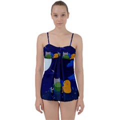 Adventure Time Jake And Finn Night Babydoll Tankini Set by Sarkoni