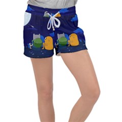 Adventure Time Jake And Finn Night Women s Velour Lounge Shorts by Sarkoni