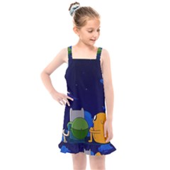 Adventure Time Jake And Finn Night Kids  Overall Dress by Sarkoni