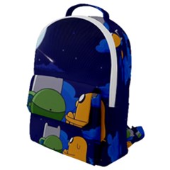 Adventure Time Jake And Finn Night Flap Pocket Backpack (small) by Sarkoni