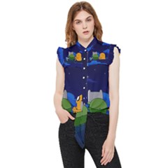 Adventure Time Jake And Finn Night Frill Detail Shirt by Sarkoni