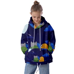 Adventure Time Jake And Finn Night Kids  Oversized Hoodie by Sarkoni