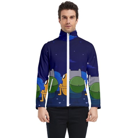 Adventure Time Jake And Finn Night Men s Bomber Jacket by Sarkoni