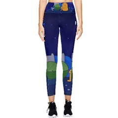 Adventure Time Jake And Finn Night Pocket Leggings  by Sarkoni