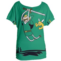 Adventure Time The Legend Of Zelda Women s Oversized T-shirt by Sarkoni