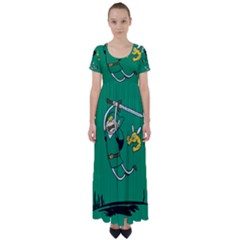 Adventure Time The Legend Of Zelda High Waist Short Sleeve Maxi Dress by Sarkoni