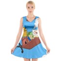 Cartoon Adventure Time Jake And Finn V-Neck Sleeveless Dress View1