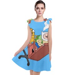 Cartoon Adventure Time Jake And Finn Tie Up Tunic Dress by Sarkoni