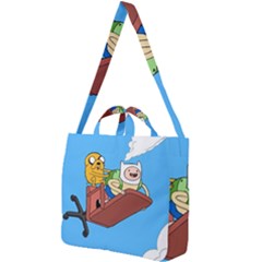 Cartoon Adventure Time Jake And Finn Square Shoulder Tote Bag by Sarkoni