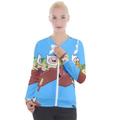 Cartoon Adventure Time Jake And Finn Casual Zip Up Jacket by Sarkoni