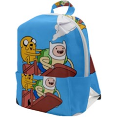 Cartoon Adventure Time Jake And Finn Zip Up Backpack by Sarkoni