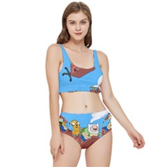 Cartoon Adventure Time Jake And Finn Frilly Bikini Set by Sarkoni