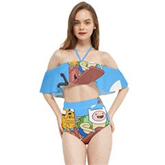 Cartoon Adventure Time Jake And Finn Halter Flowy Bikini Set  by Sarkoni