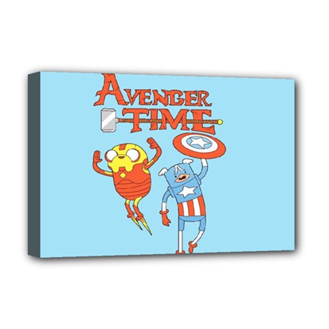 Adventure Time Avengers Age Of Ultron Deluxe Canvas 18  X 12  (stretched) by Sarkoni