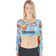 Adventure Time Avengers Age Of Ultron Long Sleeve Crop Top by Sarkoni