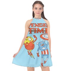 Adventure Time Avengers Age Of Ultron Halter Neckline Chiffon Dress  by Sarkoni