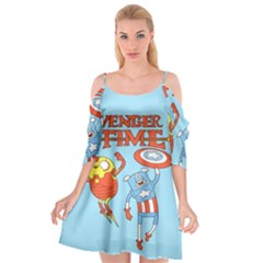 Adventure Time Avengers Age Of Ultron Cutout Spaghetti Strap Chiffon Dress by Sarkoni