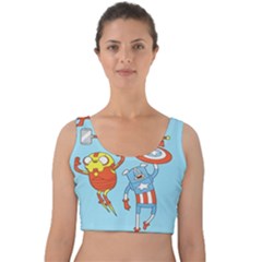 Adventure Time Avengers Age Of Ultron Velvet Crop Top by Sarkoni