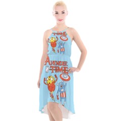 Adventure Time Avengers Age Of Ultron High-low Halter Chiffon Dress  by Sarkoni