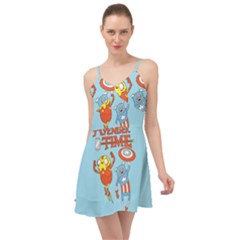 Adventure Time Avengers Age Of Ultron Summer Time Chiffon Dress by Sarkoni