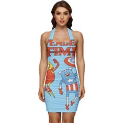 Adventure Time Avengers Age Of Ultron Sleeveless Wide Square Neckline Ruched Bodycon Dress by Sarkoni