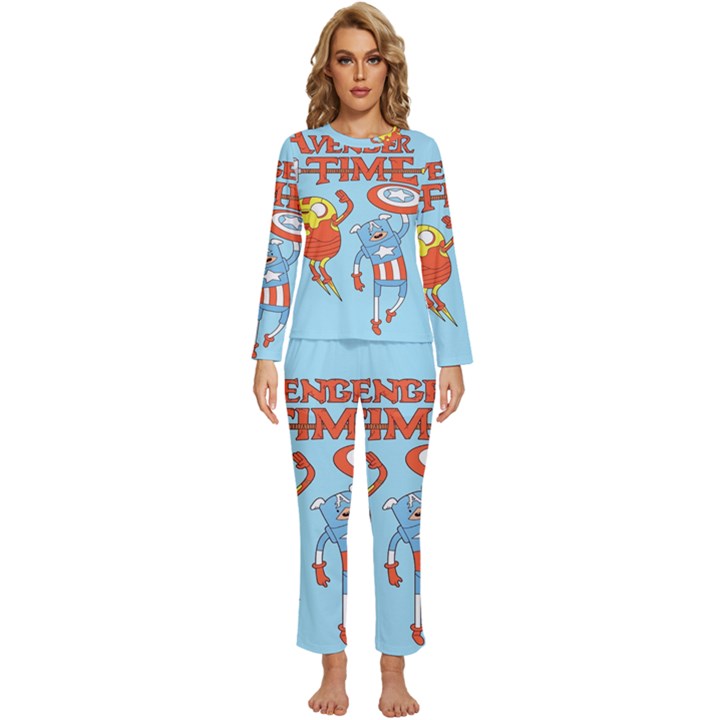 Adventure Time Avengers Age Of Ultron Womens  Long Sleeve Lightweight Pajamas Set