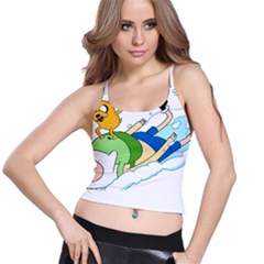 Adventure Time Finn And Jake Snow Spaghetti Strap Bra Top by Sarkoni