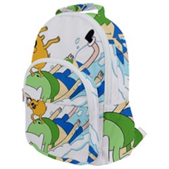 Adventure Time Finn And Jake Snow Rounded Multi Pocket Backpack by Sarkoni