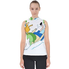 Adventure Time Finn And Jake Snow Mock Neck Shell Top by Sarkoni